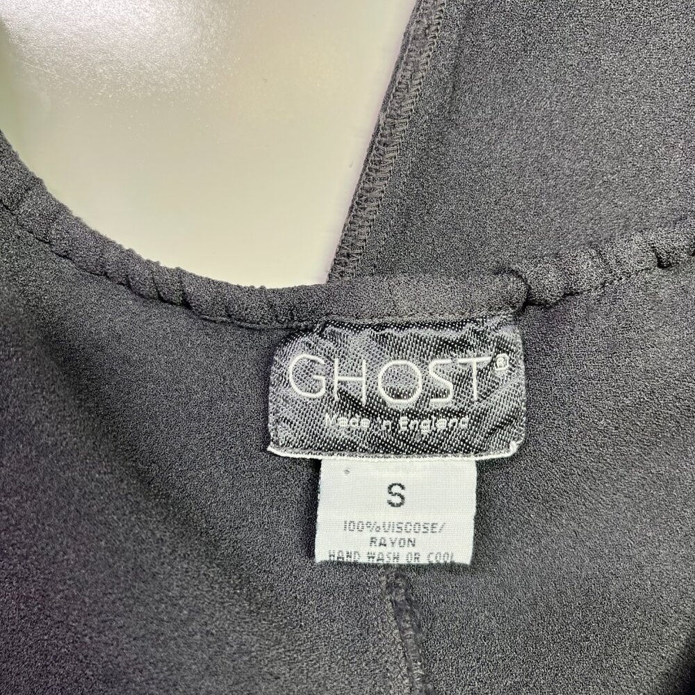 Ghost Made In England Size S Grey Crepe Pull-On Pants Sequin Stripe - Picture 2 of 9